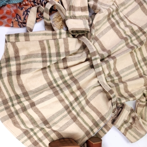 Oat New York Belted Sweater Coat Sz Medium Beige Green Tan M - Picture 8 of 12